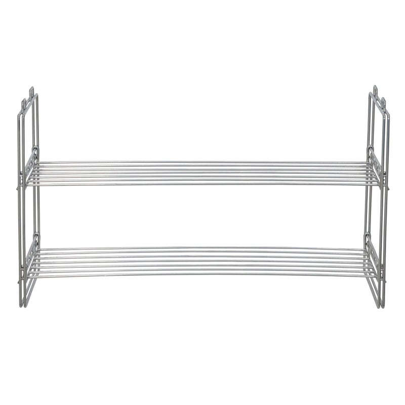 Household Essentials Stackable Two-Tier Shoe Rack, Chrome - Image 5